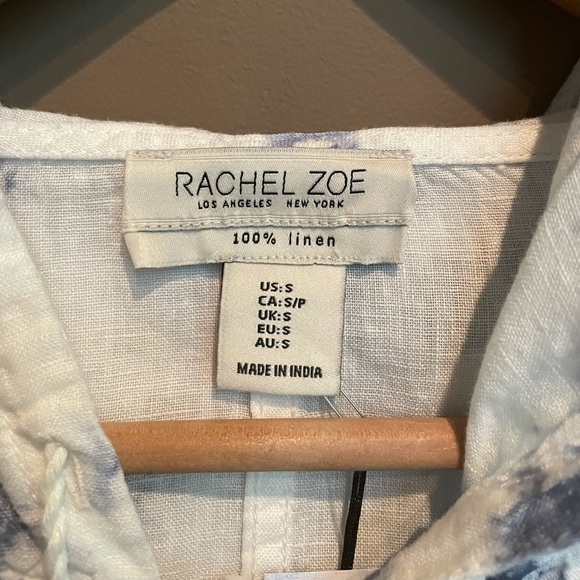 NWT Rachel Zoe Linen Tie Dye Oversized Top Small - Picture 6 of 11